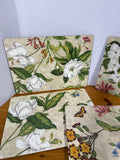 Floral Cork Back Placemats - Set Of 4 (C)