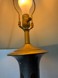 Asian Inspired Pewter & Brass Table Lamp (WORKS)