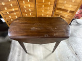 Antique Drop Leaf Table with Brass Accents on Table Legs