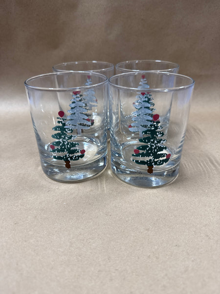 Christmas Tree Drinking Glasses — 4 Glasses // 2 Sets Available // PRICED INDIVIDUALLY