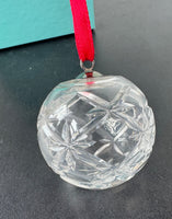 Tiffany & Co. Crystal & Sterling Silver Ball Ornament with Box