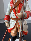Rohan Cavalerie Van Gerdinge Sitzendorf Porcelain French Soldier with Wooden Base & Box