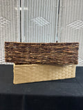 Pair of Rectangular Woven Basket Trays