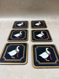 Christmas Goose With Wreath Pimpernel Coasters - Set Of 6