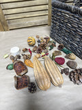 Basket Of Primitive Natural Holiday Potpourri