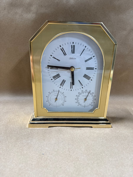 Brass Sunbeam Quartz Mantle Clock NOT TESTED