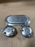 Norwegian Pewter Sugar And Creamer With Tray — Signed