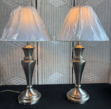 Pair of Stiffel Brushed Nickel Table Lamps (WORKS)