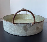 Red Nose Reindeer Farms Round Rustic Galvanized Tin Tray