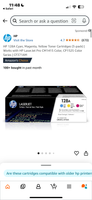 Sealed HP LaserJet 128A Color Ink Cartridge Tri-Pack