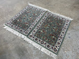 Pair of Pale Green Hand Woven Rugs, 42"x24"