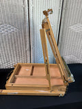 Wooden Vintage Portable Storage Artist’s Easel & Case Once Belonging to Local Artist Ginger Olansen