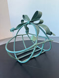 Green Heavyweight Metal Basket with Bow