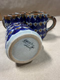 Set Of 5 Brown And Blue Coffee Mugs Made In Tonala Mexico