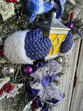 Frosted Faux Fir Snowman Swag