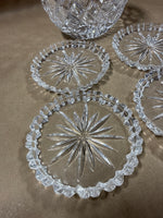 Set Of 4 Lenox Clear Glass Coasters With Glass Case