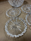 Set Of 4 Lenox Clear Glass Coasters With Glass Case