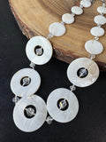 White Shell Ring & Clear Beaded Necklace