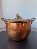Ruffoni Historia Italian Hammered Copper Pot with Brass Handles & Acorn Lid Handle
