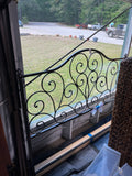 Queen Metal Headboard with Metal Frame and Wood Slats