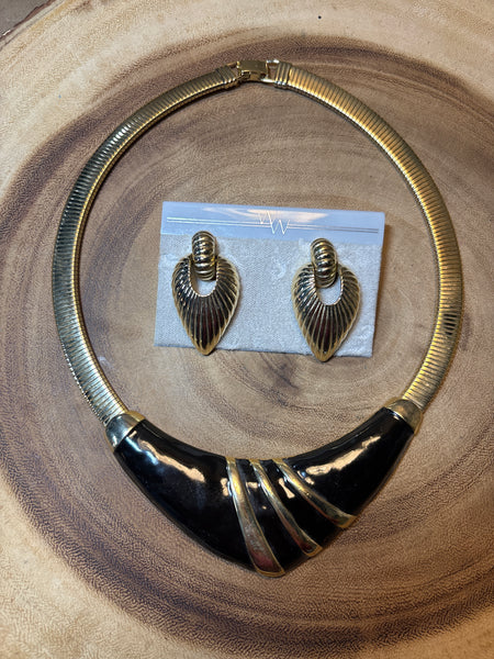Choker & Clip Earring Set