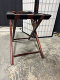 Black Canvas Dark Wooden Folding Luggage Rack