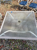 Square Aluminum Patio Table W/Glass Top