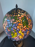 Tiffany Style Cascading Wisteria 2-Way Stained Glass Lamp (WORKS)