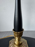 Matte Black & Brass Tone Metal Pineapple Lamp (WORKS)