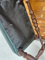 Petite Bench/Foot Stool, Dark Green with Tack Accents