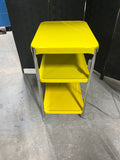 Vintage Mid Century Style Yellow Metal Rolling cart with Power Cord/Plug