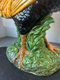 2FT Blue Sky XL Majolica Ceramic Rooster