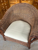 Brown Rattan/Wicker Chair with Cushion
