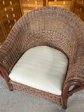 Brown Rattan/Wicker Chair with Cushion