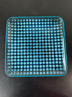 Fenton Blue Opalescent Hobnail Square Dinner Plate