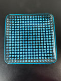 Fenton Blue Opalescent Hobnail Square Dinner Plate