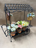 Byers Choice Metal Cart With Flowers