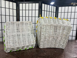 White Wicker Baskets, 2 pc