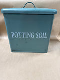 Potting Soil Green Metal Container