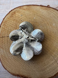 Blue Enamel Pinwheel Floral Silver Tone Brooch