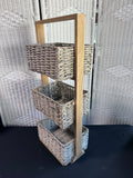 3-Tier Woven Basket Tower