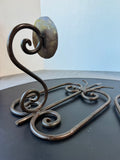 Pair of Primitive Style Wrought Iron Scroll Wall Sconces