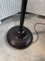 Bronzed Metal Torchiere 3-Way Floor Lamp with Reading Lamp (WORKS)