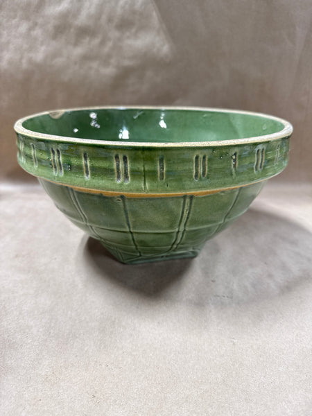 (A) McCoy Green Window Pane Mixing Bowl