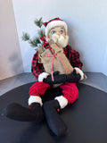 Joe Spencer’s Gathered Traditions Shelf Sitting Santa - Berkley