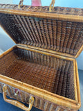 Suitcase Style Woven Wicker Picnic Basket