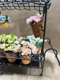 Byers Choice Metal Cart With Flowers