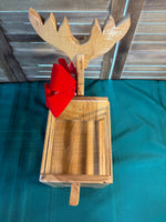 A-Vintage Wood Reindeer Box Basket Planter