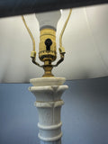 White Marble Column Table Lamp (WORKS)