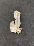Mexico “Silver” Hand Holding Amethyst Torch Pin